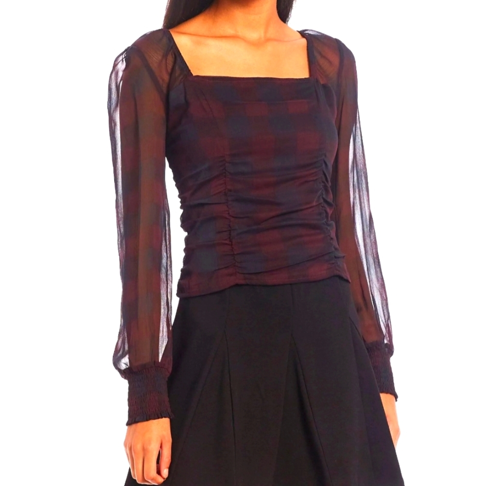 NWT I.N. San Francisco Women's/Junior's Long Sleeve Cropped Top Size M